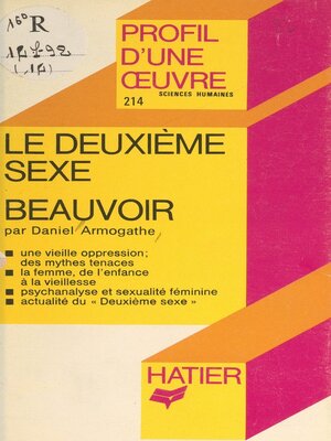cover image of Le deuxième sexe, Simone de Beauvoir